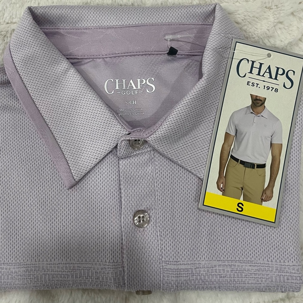 Champs short Sleeve lilac polo Shirt Sz Small